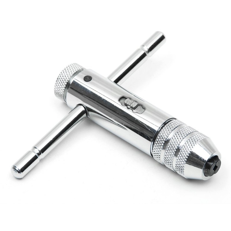 Hakkin Adjustable M3-M8 3mm-8mm HSS T-Handle Reversible Ratchet Wrench Tapping