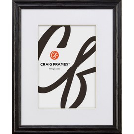 Craig Frames Wiltshire 200, 11x14 Picture Frame Matted for an 8x10 Photo, Ebony Black