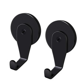 MrAthlet Magnetic Wreath Hanger (Black Matte, Set of 2 Magnets) Heavy Duty Magnet Hook Holds up to 11lbs for Metal Doors/Surfaces for Metal Front Door and Christmas Decor
