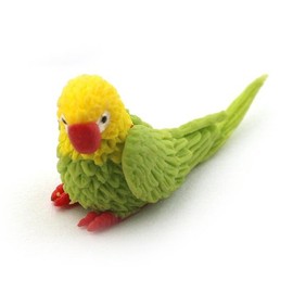 MyTinyWorld 2 x Dolls House Miniature Yellow And Green Baby Parrots