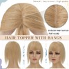 S-noilite Real Human Hair Toppers with Bangs - Clip in