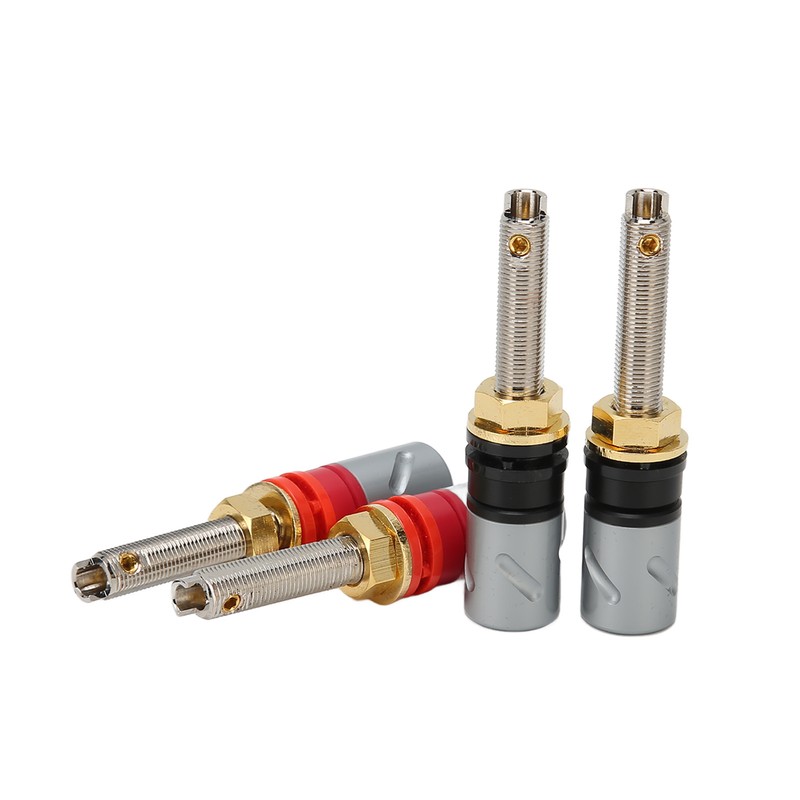 4 Pcs Banana Plug Connector Pure Copper 4mm Rhodium Plating