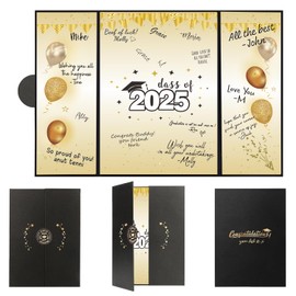 SIHPTO Graduation Guest Book Alternativ Class of 2025 Graduation Party Decorations，Graduation Decor Graduation Signature Book High School College Graduation Gifts（Black）