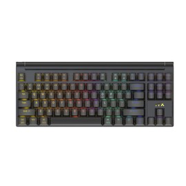 IROK MT87 Tri-Mode Aluminum CNC Frame Mechanical Keyboard 80% TKL Hot Swapped RGB Programmable Wireless Gaming Keyboard with Yellow Switch for Win/Mac Gamer-Black