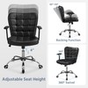 Yaheetech Mid Back Faux Leather Office Chair Adjustable Tilting Vanity