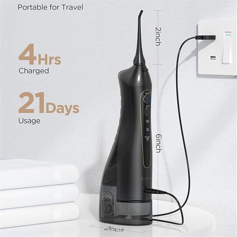Fairywill Cordless Water Flosser & Toothbrush Dental Kit Oral Irrigator