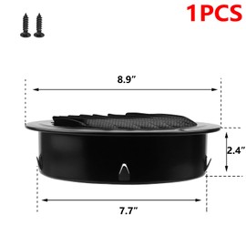 Antrader 8 Inch Outdoor Vent,304 Stainless Steel Air Vents,Louvered Grille Cover,Vent Hood Flat Ducting Ventilation Air Outlet Cover,with Fly Screen Mesh,1Pcs