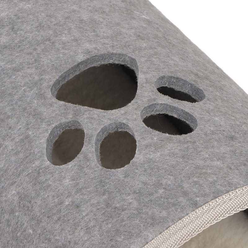 Cat Tunnel Bed Elevated Wooden Legs Cat Tunnel Soft Felt
