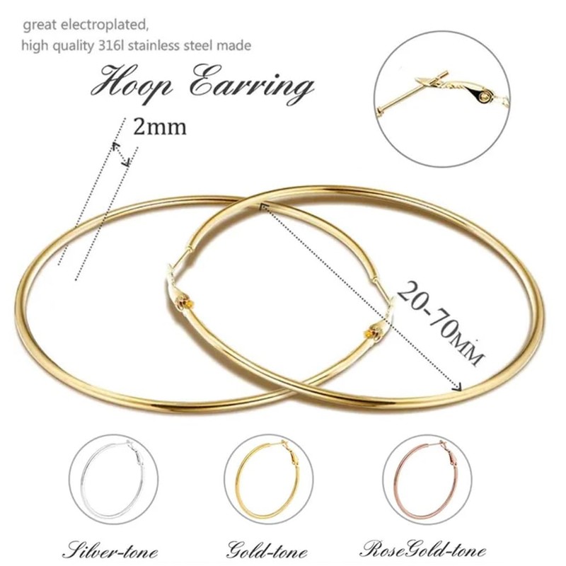 CHARIFIN women earrings hoop hypoallergenic loop earrings set Lightweight Gold