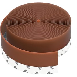 1.4in Brown Weather Stripping Door Seal – Heavy-Duty Silicone, Strong Adhesive, Seals Medium Gaps for Winter Cold Protection and Energy Efficiency