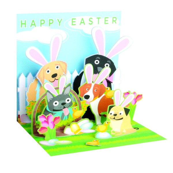 3D Pop Up Easter card - EASTER DOGS