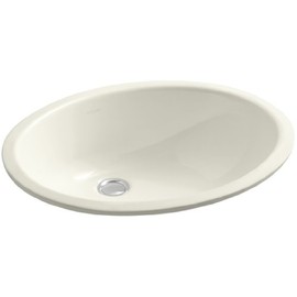 KOHLER K-2210-N-96 Caxton Undercounter Bathroom Sink with Sealed Overflow, 17" X 14", Biscuit