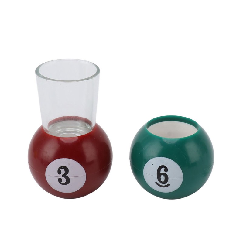6pcs Billiards Pool Balls Shot Glasses Set Multicolor Pool Balls