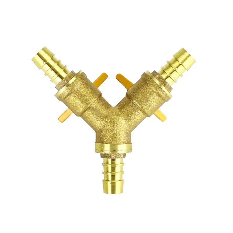 Areyourshop 3/8" Hose Barb Ball Valve Y Shaped 3 Way