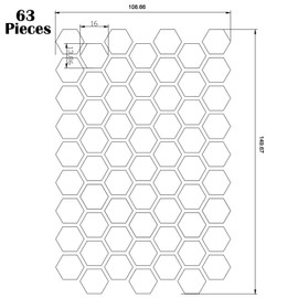 Zonon 4 Sheets Black PEVA Rubber Anti-Slip Hexagonal Phone Grip Tape Stickers for Phones, Keyboards, Game Machines, Mouse Controllers (Waterproof)