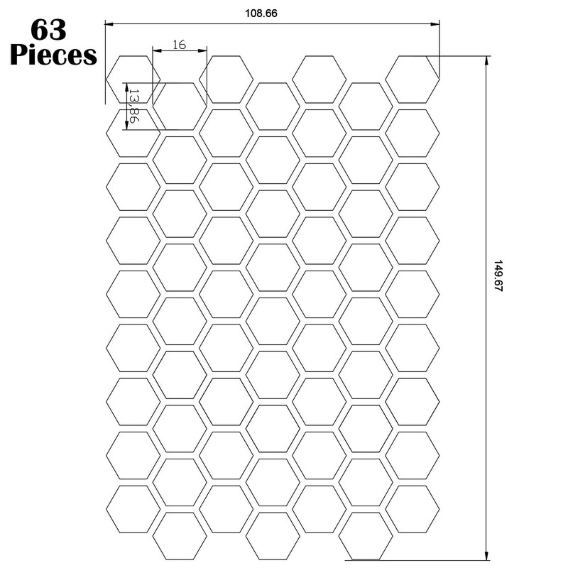 Zonon 4 Sheets Black PEVA Rubber Anti-Slip Hexagonal Phone Grip