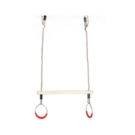 PLAYBERG Kids Trapeze Swing Bar with Rings with Hanging Ropes
