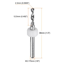 sourcing map 20pcs Micro PCB Drill Bits 2.3mm / 0.0906" Tungsten Steel Carbide Twist Mini Drill Tool with 1/8" Shank for Printed Circuit Board Stone CNC Engraving
