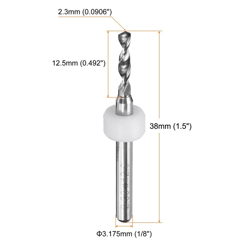 sourcing map 20pcs Micro PCB Drill Bits 2.3mm / 0.0906"