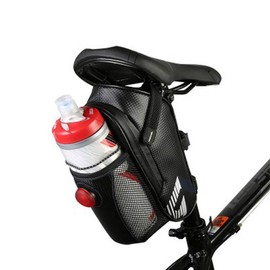 Bike Saddle Bag, XPhonew Waterproof Carbon Fiber Rear Under Back Seat Pack Bike Saddle Bag Storage Pannier with Bicycle Tail Light, Water Bottle Pouch Bicycle Repair Tools Kit Pocket Cycling Pocket