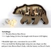 Zagxuade Wooden Brown Bear Decor with Light, Forest Animals Table