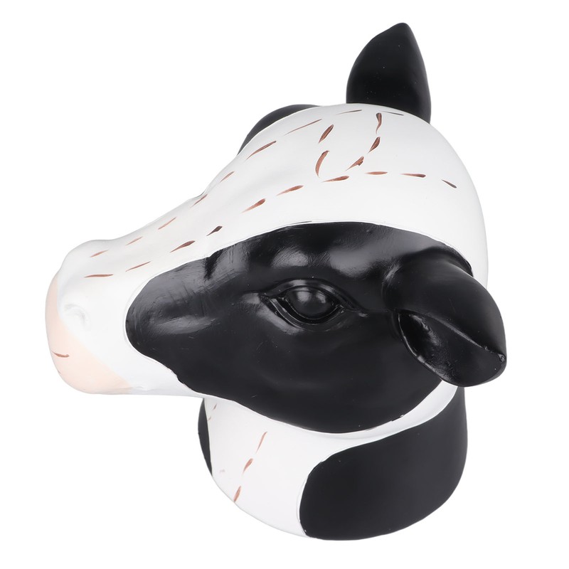 Black White Cow Head Wearing Glasses Statues Resin Stable Glasses