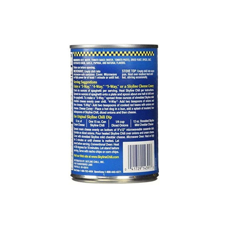 Skyline Original Chili Recipe, 15-Ounce Cans(Pack of 6)