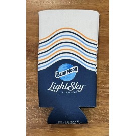 Blue Moon Striped Blue Moon Light Sky - Slim Can Koozie Beverage Wrap - NEW