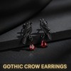 Gothic Raven Earrings Sterling Silver Black Crow Studs Earrings Hypoallergenic