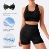 6pzs Pantalones Corto+bra Conjunto Licra Deportivo Gym Mujer