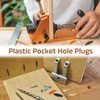 sourcing map 100Pcs Plastic Pocket Hole Plugs, 9mm Slant Hole