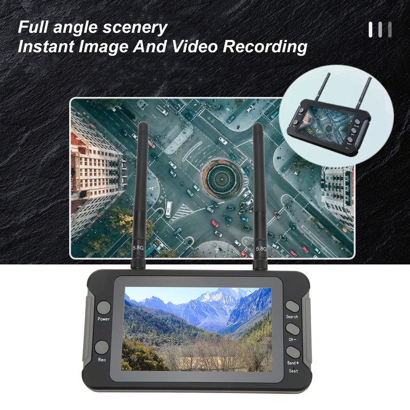 For FPV Receiver Monitor 4.3 Inch 5.8GHz 40CH DVR Function