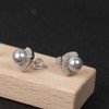 Elegant 7-8mm Sea Pearl Earrings, S925 Silver