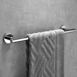 Nolimas Polished Chrome Bath Towel Bar Single Bars Towel Rack Rod Classic Wall Mounted Stainless Steel Bathroom Towel Bar Toilet Kitchen Towel Shelf Single Layer,24inch