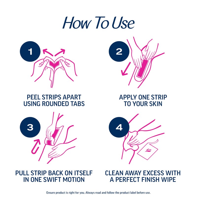 VEET Sugar Wax Strips For Women's Body Hair Removal, Bikini