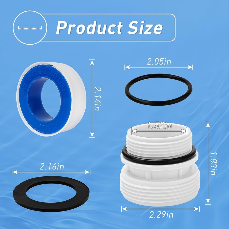 2 Set 4560 40mm to 1 1/2" Hose Conversion Adapters