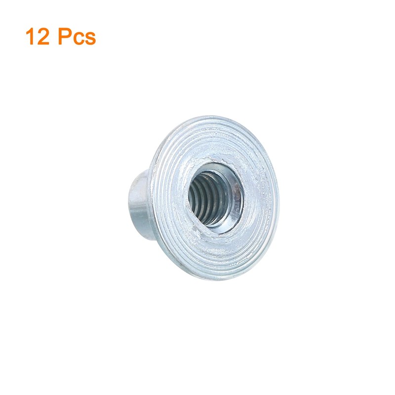 sourcing map M6 T-Nuts, 12pcs Carbon Steel Tee Nut Round