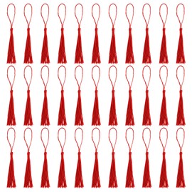 33 Pieces Bookmark Tassels, Red Tassel, Mini Tassels, Silky Tassels for Bookmarks, Handmade Bookmarks, Tassels for DIY Craft Accessories, Bookmarks, Resin, Craft Supplies and Home Decoration