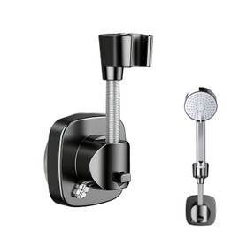 ORARTMM Shower Head Holder with Suction Cup, 360° Rotatable, Double Suction Power, 10 kg Load Capacity, Mounting without Drilling, Non-Slip Shower Head Holder for Bathroom and Shower