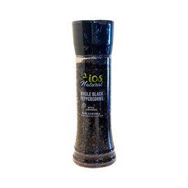 IOS Natural Whole Black Peppercorns with Grinder Net 5.8Oz