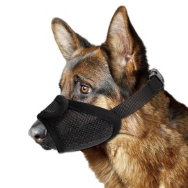 Viiotu Dog Muzzle, Adjustable Comfortable Anti-Bark Breathable Mesh Muzzle for Small, Medium Dogs, Secure Fit for Safe Breathing and Drinking (L)