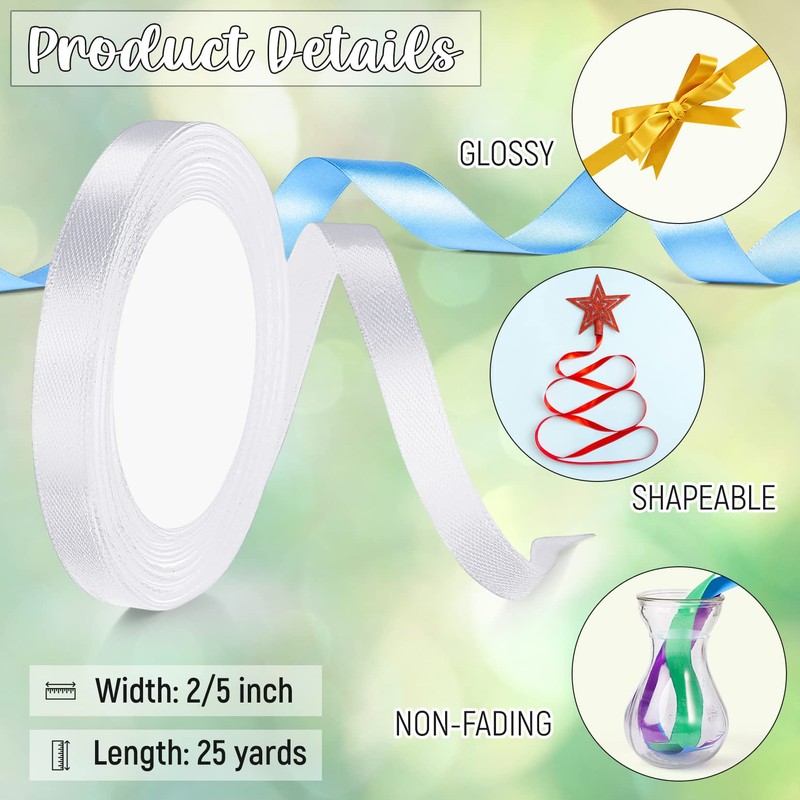 Artcut Gift Ribbon, 10 mm x 22 m Satin Ribbon,