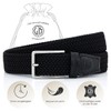 LINDENMANN Men's Stretch Belt Textile Braided Belt for Golf Black,