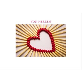 Love & Affection, Heart of Matches Design, Romantic Message 'From the Heart', For Special Occasions, Valentine's Day, Anniversary - Perfect for Loved Ones with Envelope