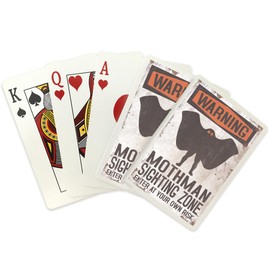 Lantern Press Mothman, Cryptid, Mothman Sighting Zone, Enter at Your Own Risk (52 Playing Cards, Poker Size Card Deck with Jokers)