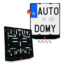 Autodomy Motorcycle License Plate Holder 220 x 200 | Motorcycle License Plate Holder Valid for All Motorcycles | Homologated + 4 Screws | Number Plate Holder is UV Resistant and Car Wash Resistant