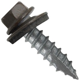 #14 Metal ROOFING SCREWS: (250) Screws x 1" ANTIQUE BRONZE Hex Head Sheet Metal Roof Screw. Self starting/tapping metal to woodsheet metal screws with EPDM washer. for corrugated roofing