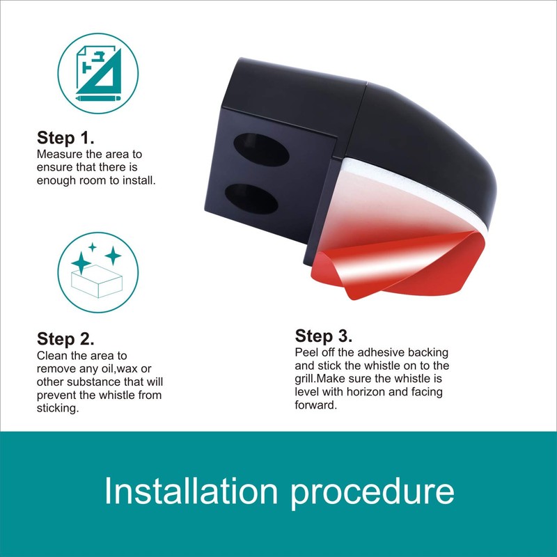 CITKOU 8Pcs Deer Whistles for Car Dual Construction Black