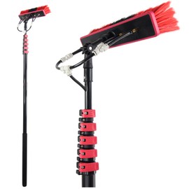 Carivia Water Fed Pole Kit,30ft Length Window Cleaning Poles,Water Fed Brush,Aluminum Outdoor Window Cleaner,Extendable Telescopic Pole Water Fed Brush Spray Washer for Window Glass/Solar Panel