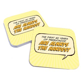 Paper Coasters for Drinks, Set of 20, Recyclable/Disposal, Funny Bar Accessory - Parenthood